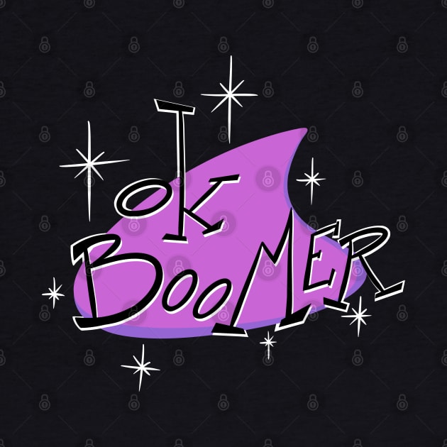 Ok Boomer purple (Googie 60's Style) by BruhEmporium